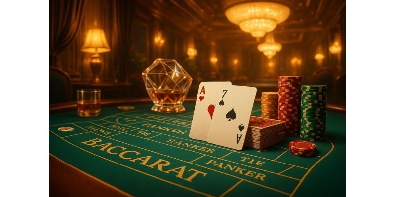 Bộ bài Baccarat được thiết kế tinh tế, sẵn sàng cho những ván cược đầy cảm xúc.